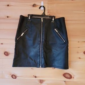 Black leather skirt